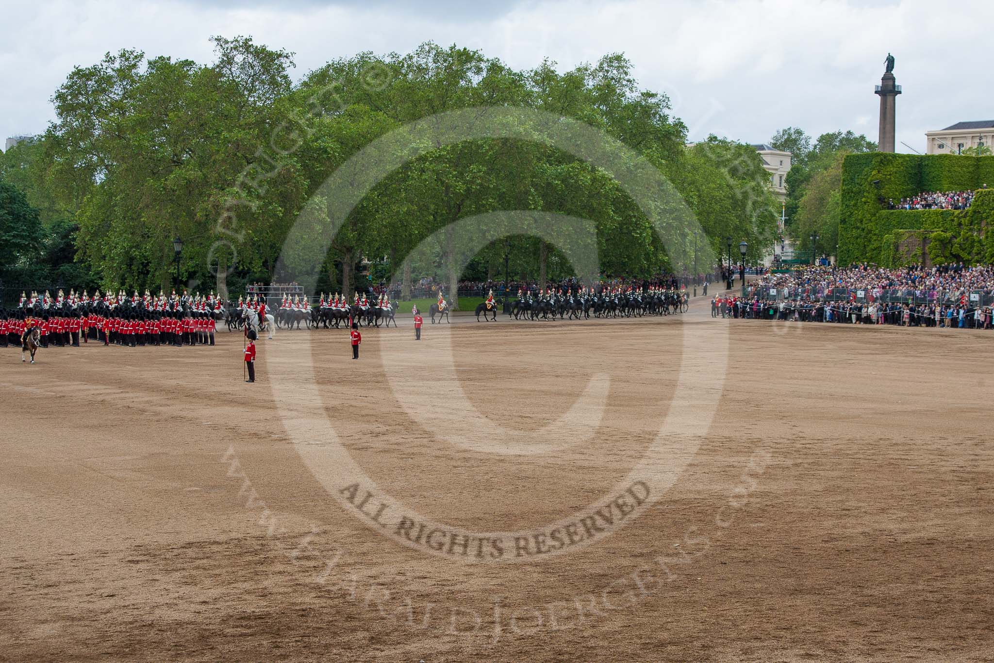 Trooping the Colour 2012: Ready for the March Off - The Blues and Royals are riding towards the access road to The Mall, The Life Guards are starting to follow..
Horse Guards Parade, Westminster,
London SW1,

United Kingdom,
on 16 June 2012 at 12:07, image #631