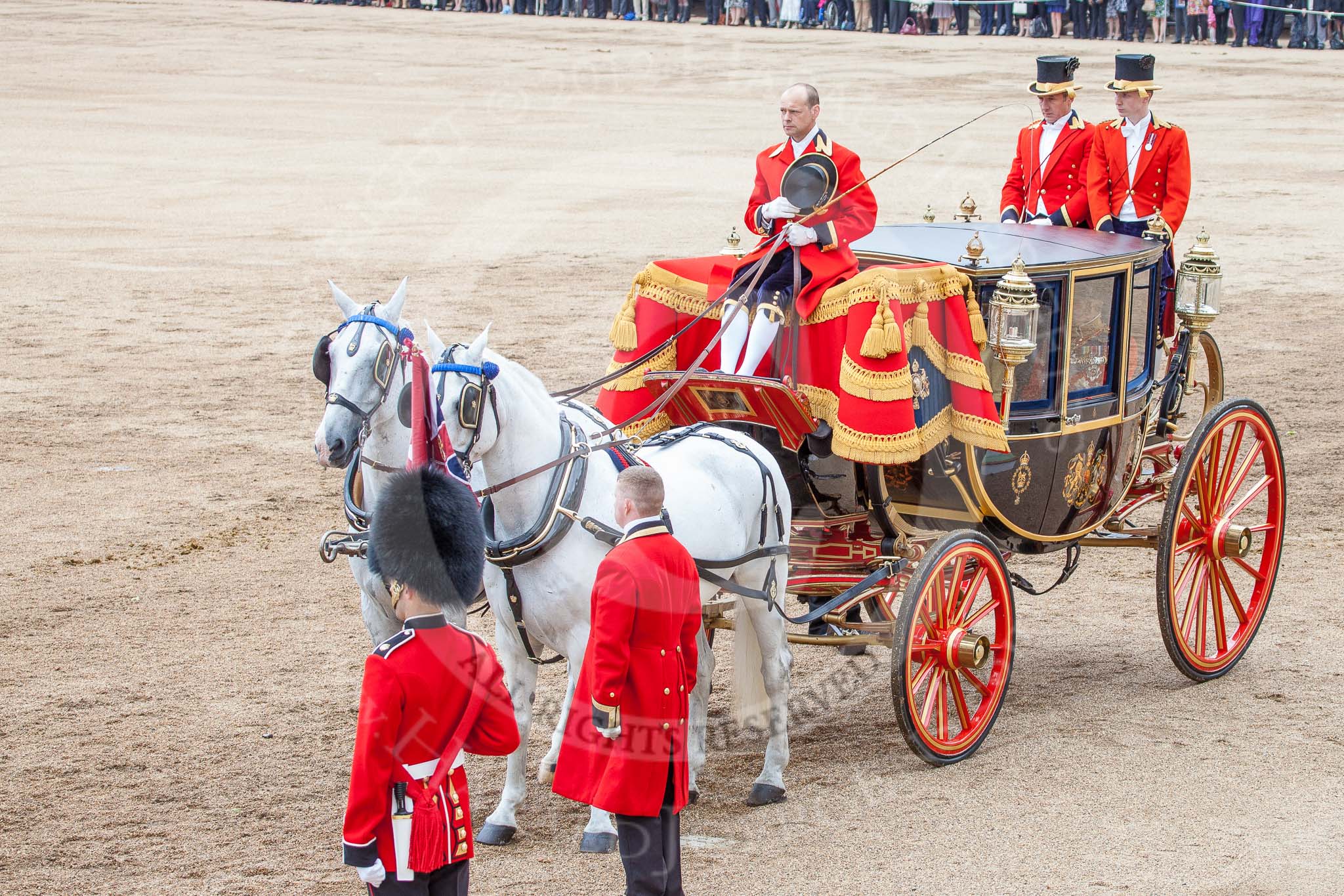 Trooping the Colour 2012: The Glass Coach with HRH The Duke of Edinburgh at the endof the parade..
Horse Guards Parade, Westminster,
London SW1,

United Kingdom,
on 16 June 2012 at 12:10, image #660