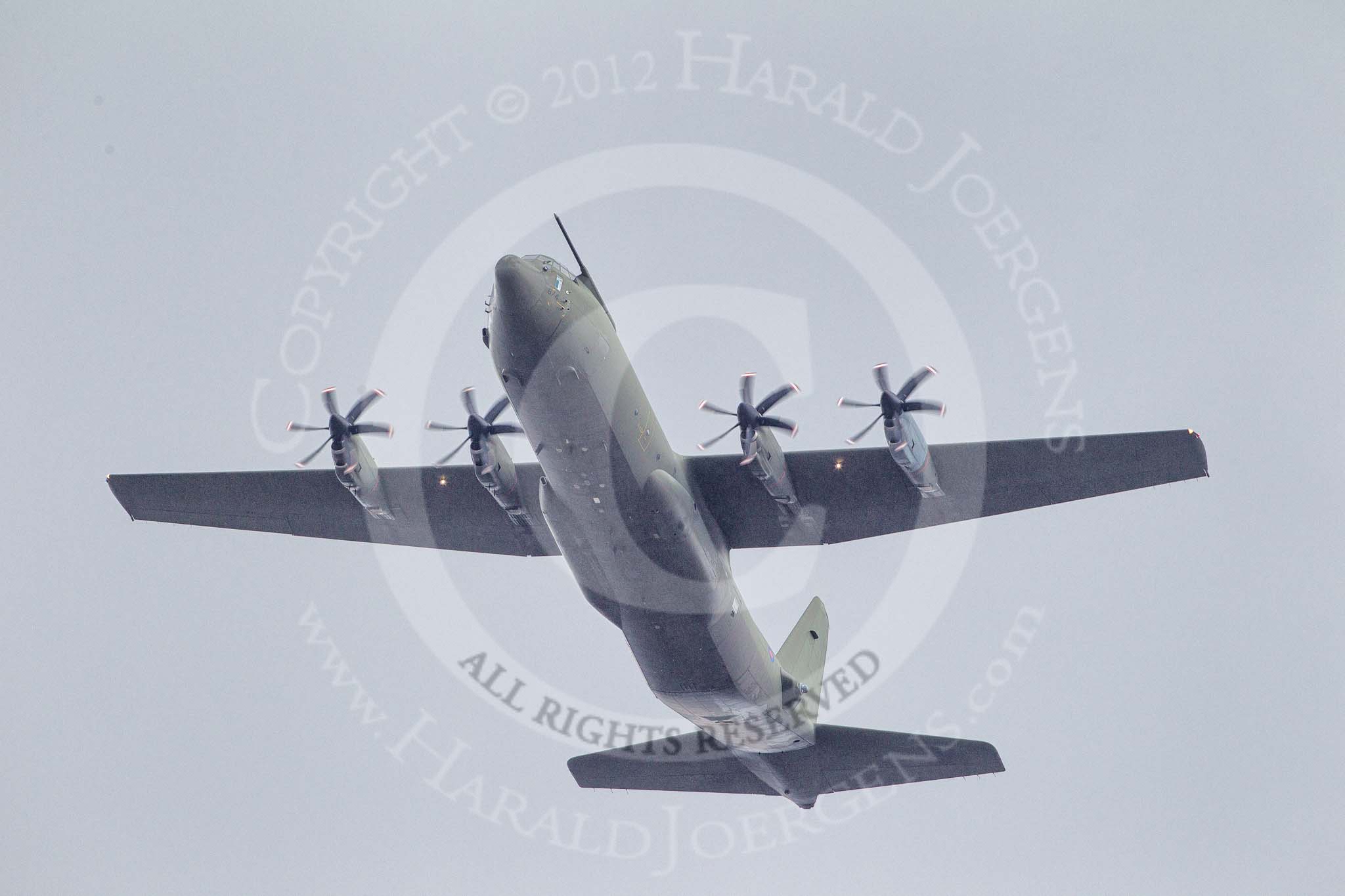 Trooping the Colour 2012: The Flypast: RAF Hercules transporter ZF874..
Horse Guards Parade, Westminster,
London SW1,

United Kingdom,
on 16 June 2012 at 13:00, image #723