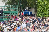 Trooping the Colour 2012: Just visible on the approach road - the first of the Massed Bands to arrive, the Band of the Welsh Guards..
Horse Guards Parade, Westminster,
London SW1,

United Kingdom,
on 16 June 2012 at 10:10, image #17