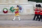 Trooping the Colour 2012: Senior Drum Major M Betts, Grenadier Guards, and the Band of the Welsh Guards in front of the Guards Memorial..
Horse Guards Parade, Westminster,
London SW1,

United Kingdom,
on 16 June 2012 at 10:13, image #21