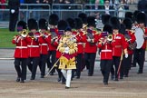 Trooping the Colour 2012: Marching onto Horse Guards Parade - Senior Drum Major M Betts, Grenadier Guards, with the Band of the Welsh Guards..
Horse Guards Parade, Westminster,
London SW1,

United Kingdom,
on 16 June 2012 at 10:13, image #23