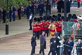 Trooping the Colour 2012: The second of the Massed Bands to arrive - Drum Major Tony Taylor, No. 7 Company Coldstream Guards, with the Band of the Scots Guards..
Horse Guards Parade, Westminster,
London SW1,

United Kingdom,
on 16 June 2012 at 10:15, image #29