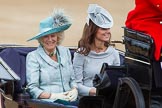 Trooping the Colour 2012: The Duchess of Cornwall and the Duchess of Cambridge in the first carriage..
Horse Guards Parade, Westminster,
London SW1,

United Kingdom,
on 16 June 2012 at 10:50, image #123