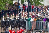 Trooping the Colour 2012: The First Division of the Sovereign’s Escort, the Blues and Royals, arriving at Horse Guards Parade..
Horse Guards Parade, Westminster,
London SW1,

United Kingdom,
on 16 June 2012 at 10:57, image #145
