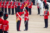 Trooping the Colour 2012: The Colour is placed in the white colour belt the Ensign is wearing..
Horse Guards Parade, Westminster,
London SW1,

United Kingdom,
on 16 June 2012 at 11:21, image #308