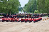 Trooping the Colour 2012: with the Massed Bands playing, the March Past begins. No. 1 Guard, the Escort to the Colour, can be seen on the very left of the image, turning towards the viewer, and marching behind the Massed Bands..
Horse Guards Parade, Westminster,
London SW1,

United Kingdom,
on 16 June 2012 at 11:32, image #376