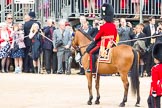 Trooping the Colour 2012: The Major of the Parade, Major Mark Lewis, Welsh Guards, leading the guards divisions during the March Past..
Horse Guards Parade, Westminster,
London SW1,

United Kingdom,
on 16 June 2012 at 11:39, image #446