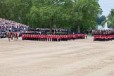 Trooping the Colour 2012: The March Past: The leading guards divisions, with No. 1 Guard, the Escort to the Colour, in front, have turned left again/are turning left..
Horse Guards Parade, Westminster,
London SW1,

United Kingdom,
on 16 June 2012 at 11:43, image #472