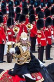 Trooping the Colour 2012: The Escort Commander, Captain S S Lukas, The Blues and Royals, saluting during the Ride Past..
Horse Guards Parade, Westminster,
London SW1,

United Kingdom,
on 16 June 2012 at 11:55, image #559