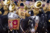 Trooping the Colour 2012: The Kettle Drummer from The Life Guards during the Ride Past..
Horse Guards Parade, Westminster,
London SW1,

United Kingdom,
on 16 June 2012 at 11:57, image #573