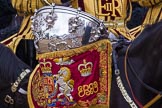 Trooping the Colour 2012: Closer look at a kettle drum. The Mounted Bands of the Household Cavalry during the Ride Past..
Horse Guards Parade, Westminster,
London SW1,

United Kingdom,
on 16 June 2012 at 11:57, image #579