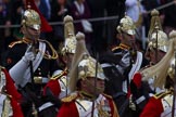 Trooping the Colour 2012: Farriers with their axes at the rear of the Cavalry group during the Ride-Past..
Horse Guards Parade, Westminster,
London SW1,

United Kingdom,
on 16 June 2012 at 12:00, image #592