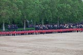 Trooping the Colour 2012: The Ride Past: The Blues and Royals, leading the Ride Past, behind the double line of guardsmen formed by No. 1 to No. 6 Guard..
Horse Guards Parade, Westminster,
London SW1,

United Kingdom,
on 16 June 2012 at 12:01, image #603