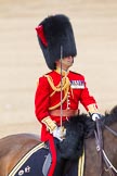 Trooping the Colour 2012: The Field Officer in Brigade Waiting, Lieutenant Colonel R C N Sergeant, Coldstream Guards, informing Her Majesty that Her Guards are ready to march off..
Horse Guards Parade, Westminster,
London SW1,

United Kingdom,
on 16 June 2012 at 12:08, image #637