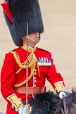Trooping the Colour 2012: The Field Officer in Brigade Waiting, Lieutenant Colonel R C N Sergeant, Coldstream Guards, informing Her Majesty that Her Guards are ready to march off..
Horse Guards Parade, Westminster,
London SW1,

United Kingdom,
on 16 June 2012 at 12:08, image #638