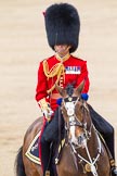 Trooping the Colour 2012: The Field Officer in Brigade Waiting, Lieutenant Colonel R C N Sergeant, Coldstream Guards, after Her Majesty has acknoleged that Her Guards are ready to march off..
Horse Guards Parade, Westminster,
London SW1,

United Kingdom,
on 16 June 2012 at 12:08, image #641