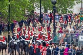 Trooping the Colour 2012: The March Off - The Live Guards are leaving via the access road to The Mall, in front of them, with the red plumes, The Blues and Royals..
Horse Guards Parade, Westminster,
London SW1,

United Kingdom,
on 16 June 2012 at 12:08, image #644