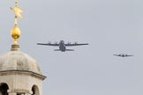 Trooping the Colour 2012: The Flypast: RAF Hercules transporter and two HS-125 about to fly over Horse Guards Building..
Horse Guards Parade, Westminster,
London SW1,

United Kingdom,
on 16 June 2012 at 13:00, image #722