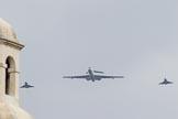 Trooping the Colour 2012: The Flypast: VC10 and two Eurofighter, about to fly over Horse Guards Building..
Horse Guards Parade, Westminster,
London SW1,

United Kingdom,
on 16 June 2012 at 13:01, image #724