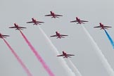 Trooping the Colour 2012: The Flypast: The Red Arrows..
Horse Guards Parade, Westminster,
London SW1,

United Kingdom,
on 16 June 2012 at 13:02, image #739
