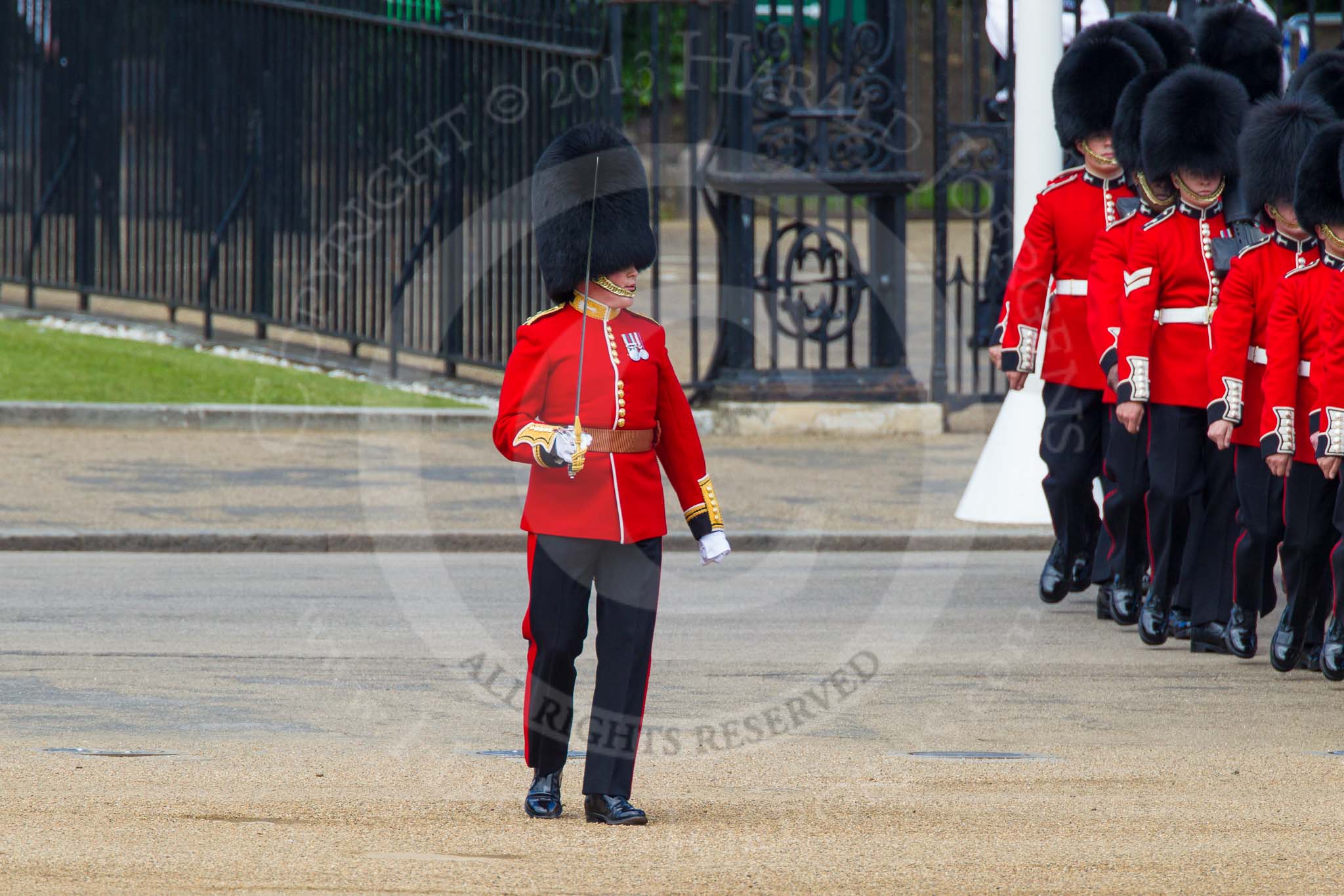 The Colonel's Review 2013: Lieutenant H C Cartwright and No. 4 Guard, Nijmegen Company Grenadier Guards..
Horse Guards Parade, Westminster,
London SW1,

United Kingdom,
on 08 June 2013 at 10:27, image #105