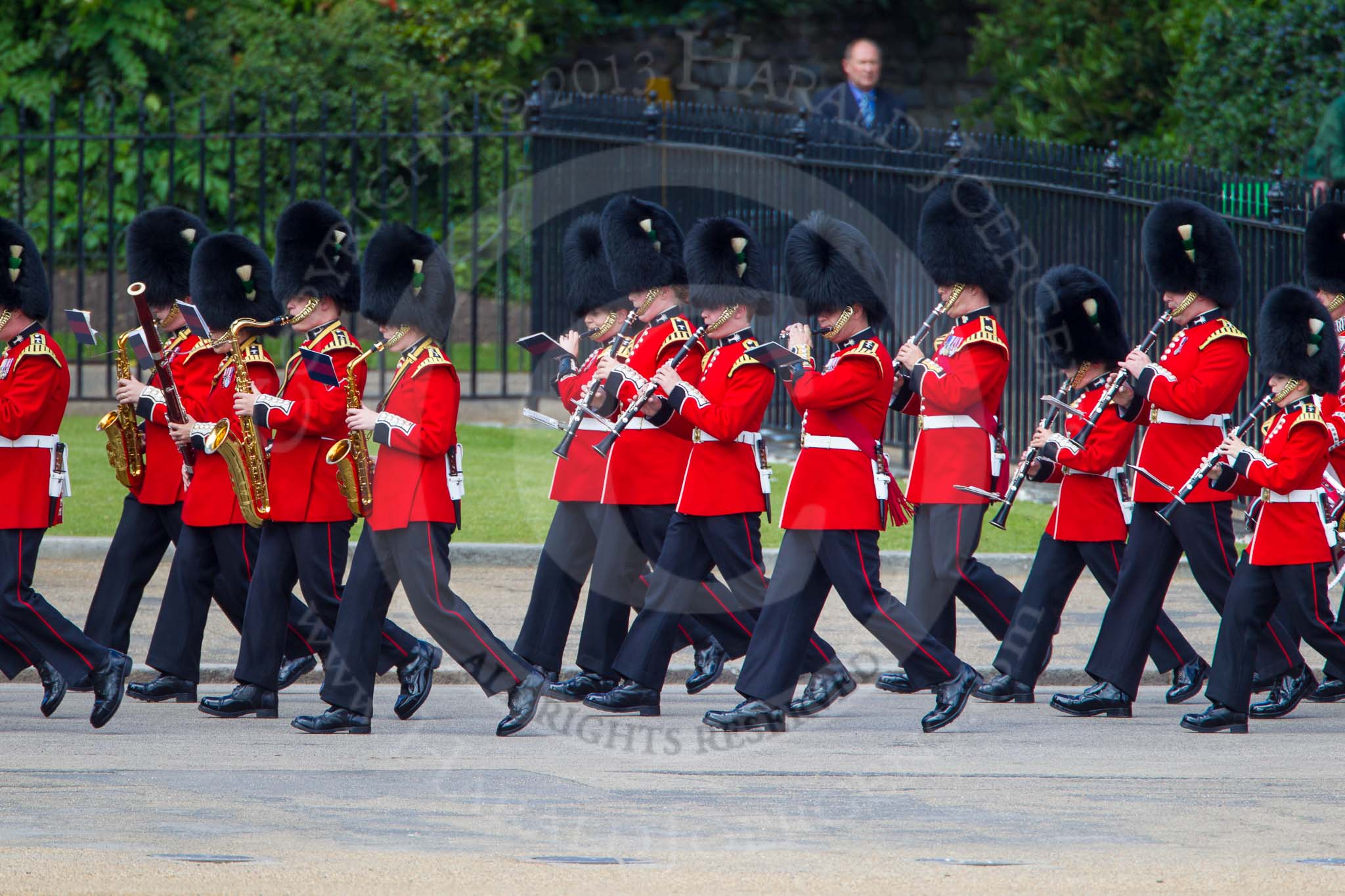 The Colonel's Review 2013: Musicians of the Band of the Welsh Guards..
Horse Guards Parade, Westminster,
London SW1,

United Kingdom,
on 08 June 2013 at 10:31, image #125