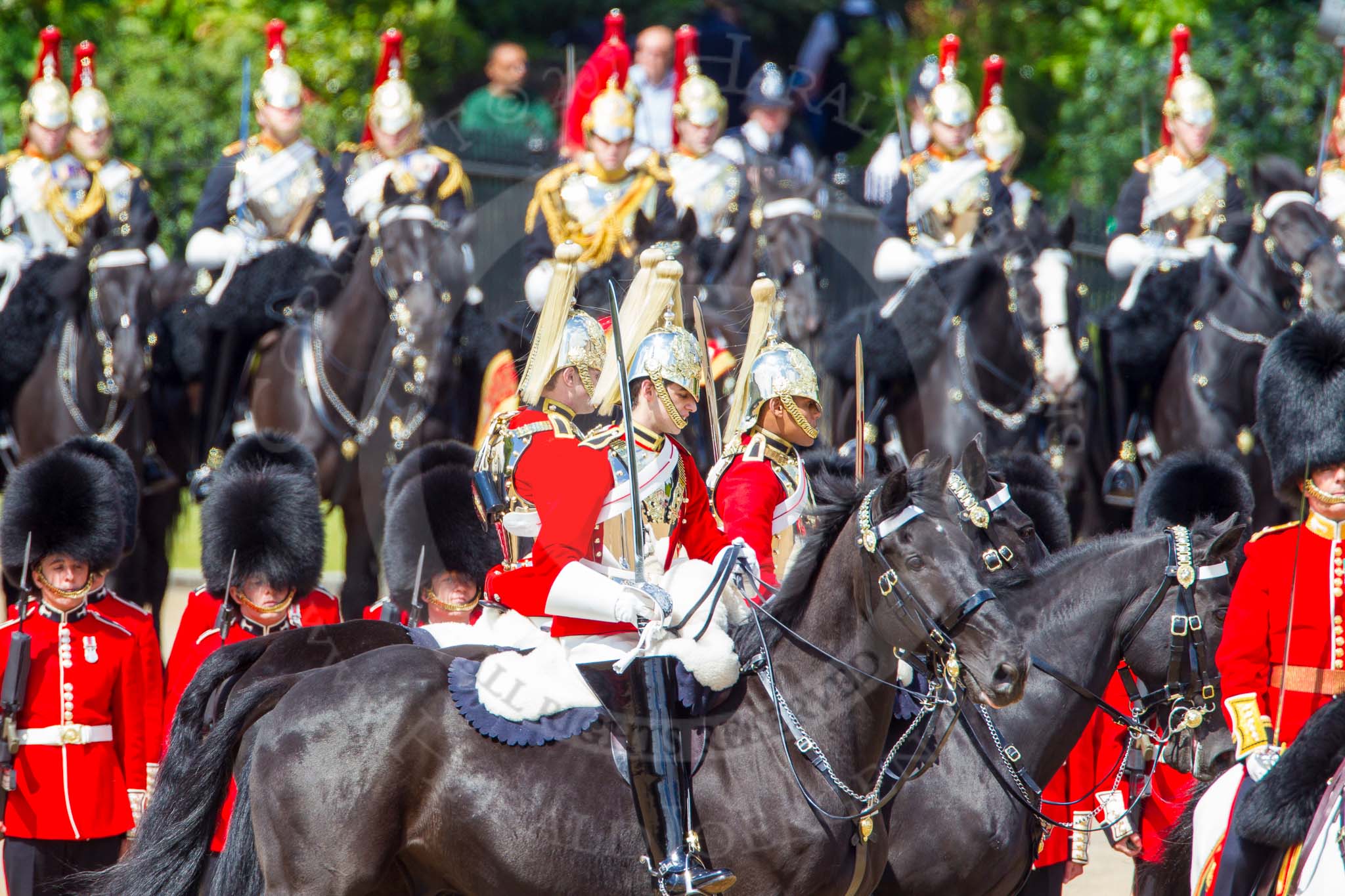 The Colonel's Review 2013: The Four Tropper of The Life Guards during the Inspection of the Line..
Horse Guards Parade, Westminster,
London SW1,

United Kingdom,
on 08 June 2013 at 11:02, image #337