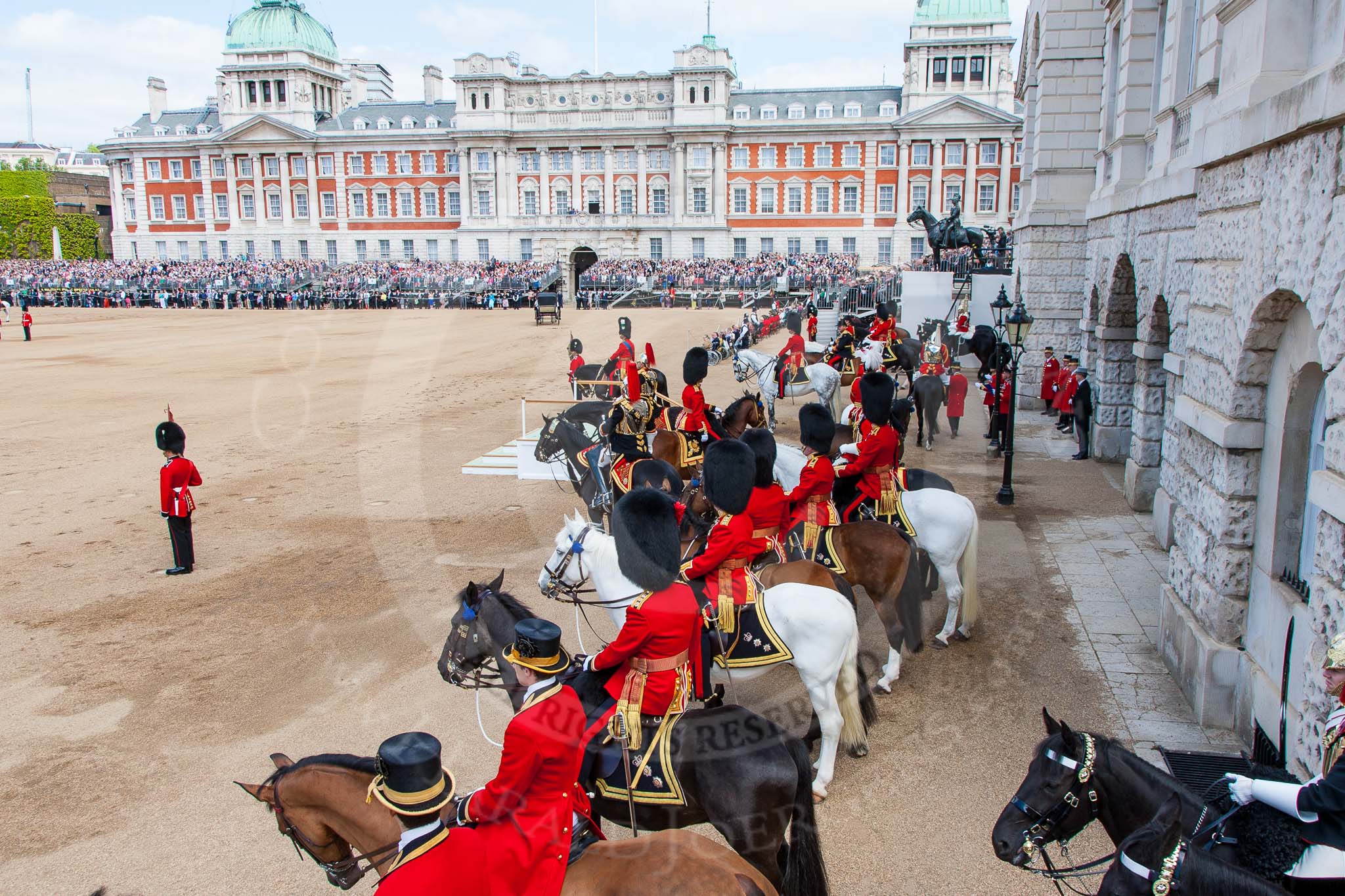 The Colonel's Review 2013: The scene after the Inspection of the Line..
Horse Guards Parade, Westminster,
London SW1,

United Kingdom,
on 08 June 2013 at 11:07, image #415