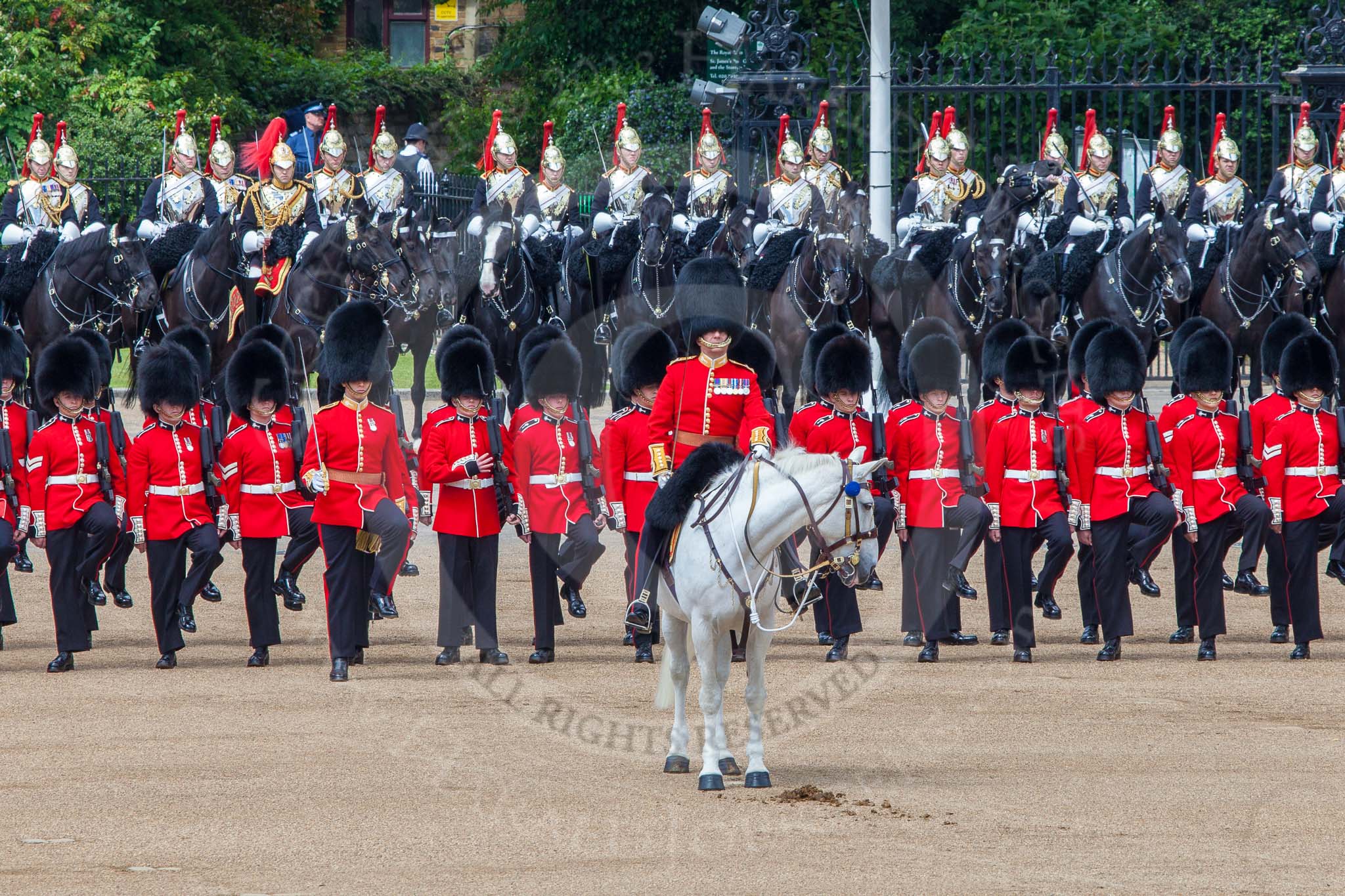 The Colonel's Review 2013: The Field Officer in Brigade Waiting, Lieutenant Colonel Dino Bossi, Welsh Guards, calls the guards to attention..
Horse Guards Parade, Westminster,
London SW1,

United Kingdom,
on 08 June 2013 at 11:18, image #494