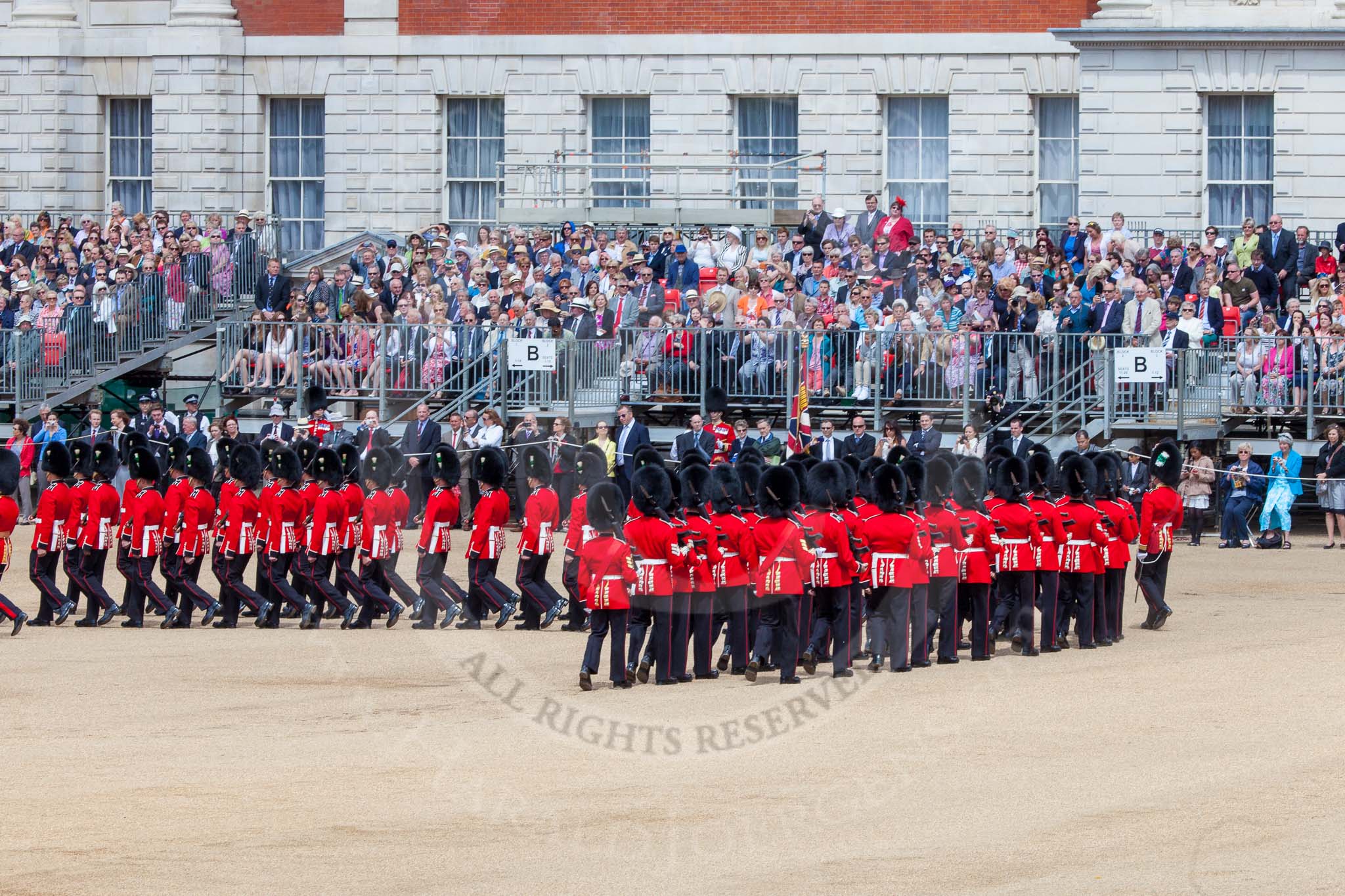 The Colonel's Review 2013: The Escort Tto the Colour performing a 90-degree-turn..
Horse Guards Parade, Westminster,
London SW1,

United Kingdom,
on 08 June 2013 at 11:22, image #548