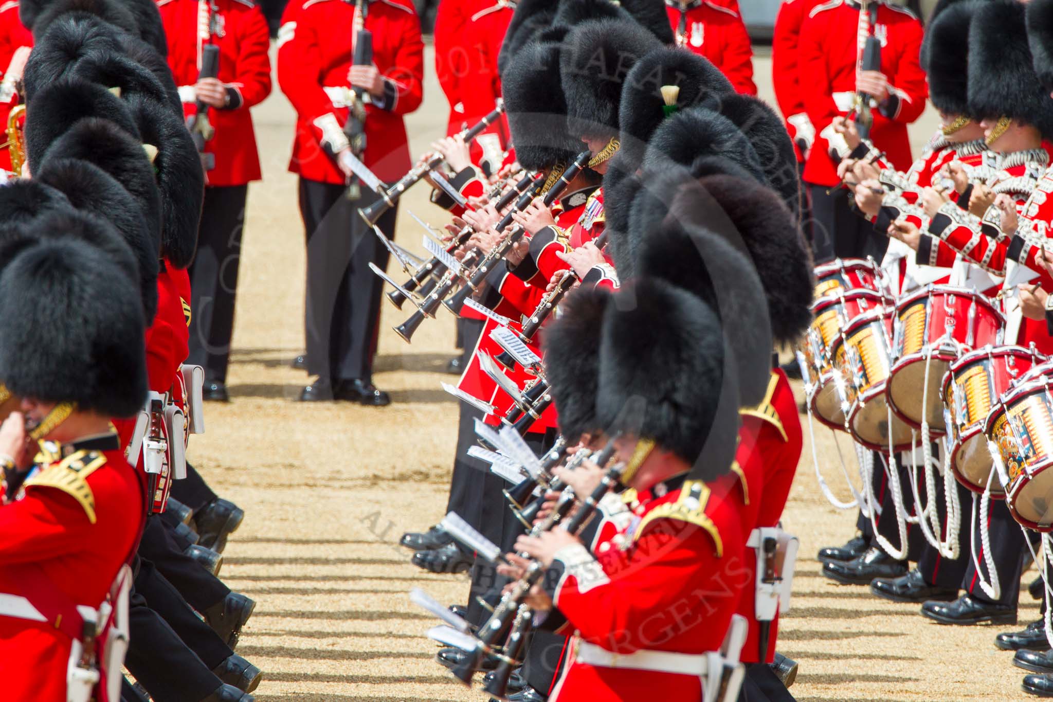 The Colonel's Review 2013: Tthe Massed Bands as they are playing the Grenadiers Slow March..
Horse Guards Parade, Westminster,
London SW1,

United Kingdom,
on 08 June 2013 at 11:24, image #565