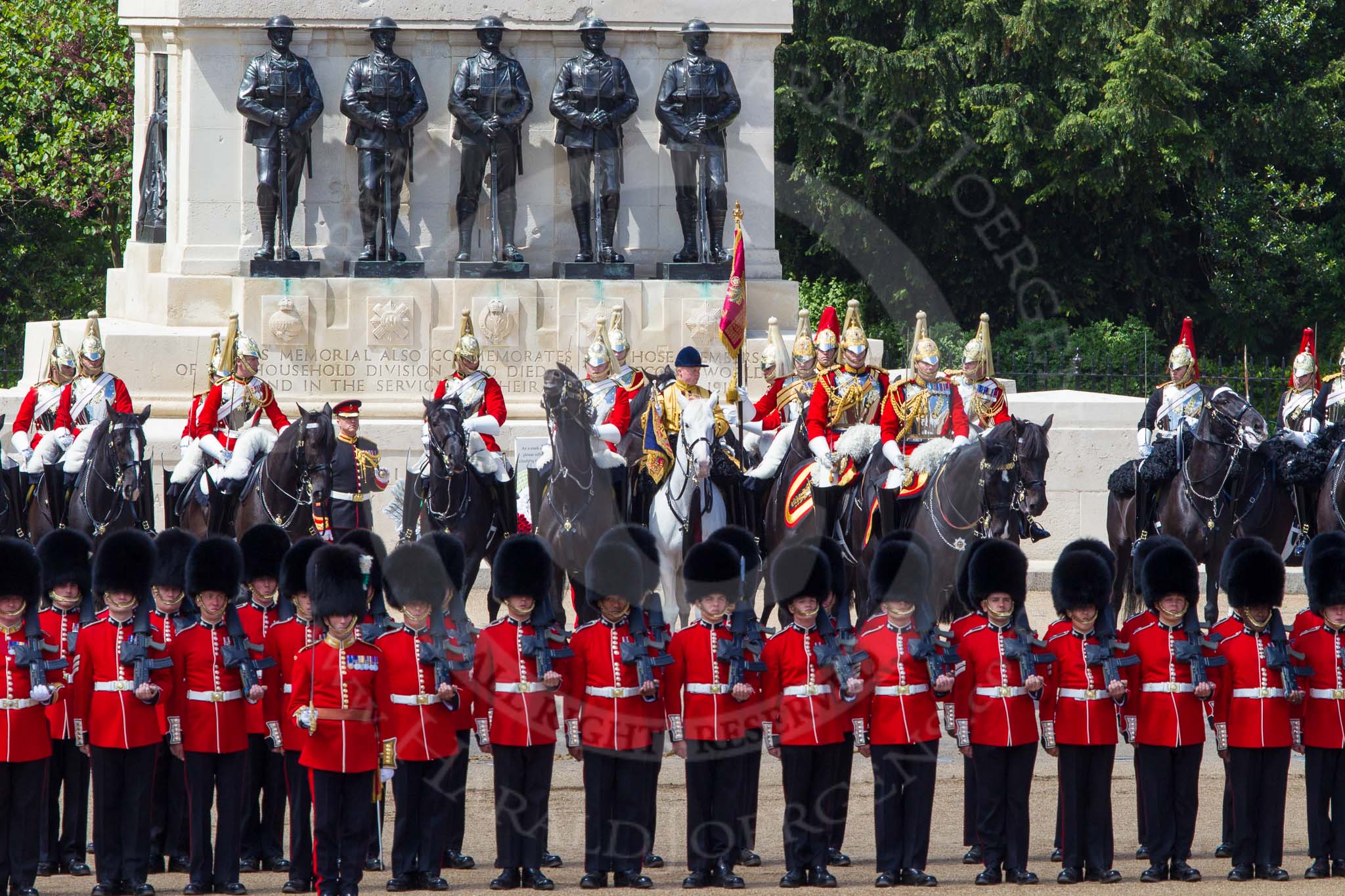 The Colonel's Review 2013: The Household Cavalry is back to their initial position on the norther side of Horse Guards Parade..
Horse Guards Parade, Westminster,
London SW1,

United Kingdom,
on 08 June 2013 at 12:00, image #794