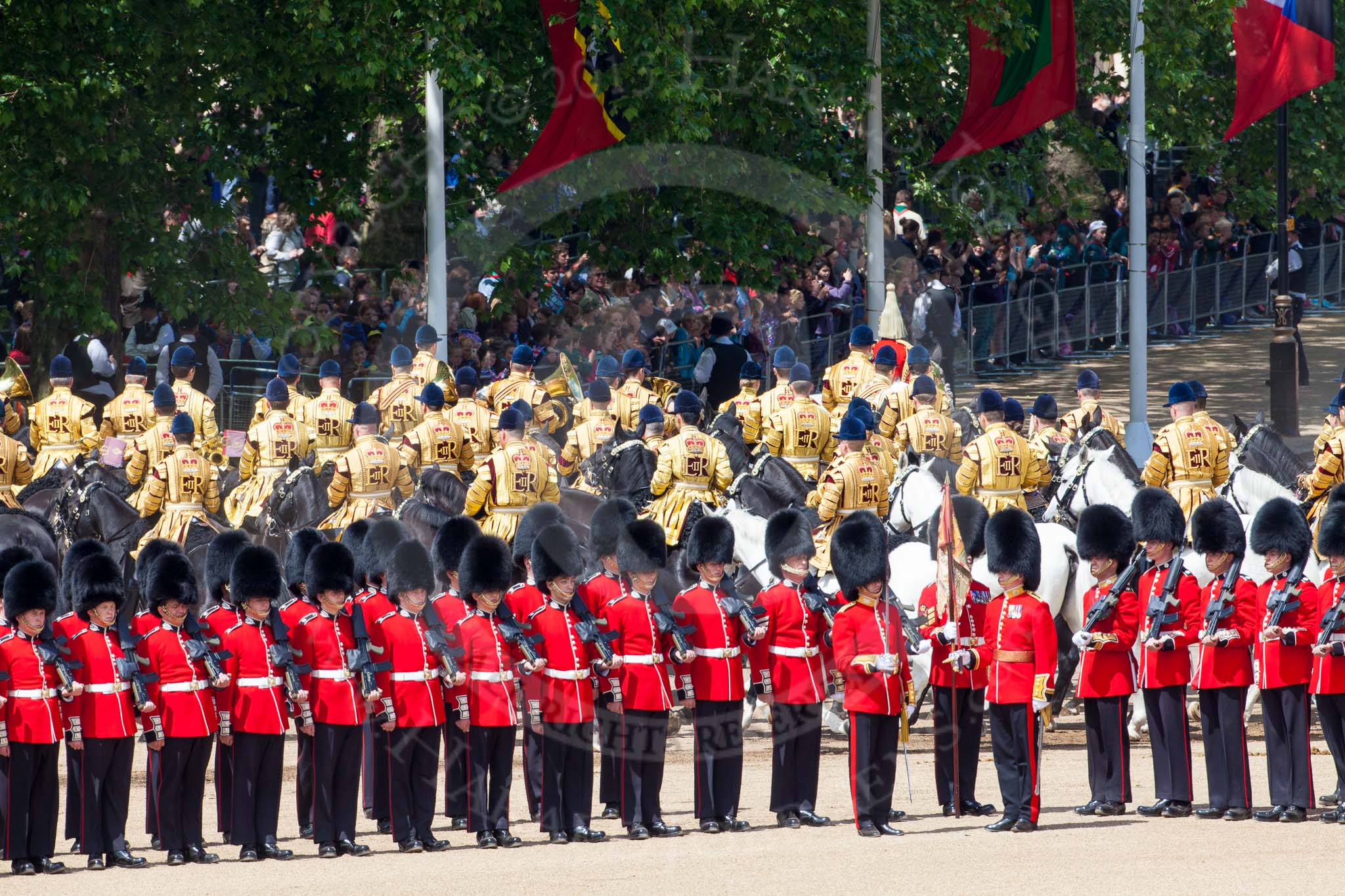 The Colonel's Review 2013: The Mounted Bands of the Household Cavalry are ready to leave, they follow the Royal Horse Artillery to march off via The Mall..
Horse Guards Parade, Westminster,
London SW1,

United Kingdom,
on 08 June 2013 at 12:02, image #807