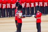 The Colonel's Review 2013: Colour Sergeant R J Heath, Welsh Guards, removing the Colour case..
Horse Guards Parade, Westminster,
London SW1,

United Kingdom,
on 08 June 2013 at 10:33, image #143