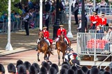 The Colonel's Review 2013: Two grooms are leading the line of coaches carrying members of the Royal Family across Horse Guards Parade..
Horse Guards Parade, Westminster,
London SW1,

United Kingdom,
on 08 June 2013 at 10:49, image #214