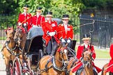 The Colonel's Review 2013: The three carriages with members of the Royal Family are turning from Horse Guards Road onto Horse Guards Parade on their way to Horse Guards Building..
Horse Guards Parade, Westminster,
London SW1,

United Kingdom,
on 08 June 2013 at 10:50, image #222