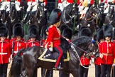 The Colonel's Review 2013: The Non-Royal Colonels, Colonel Coldstream Guards General Sir James Bucknall and Gold Stick in Waiting and Colonel Life Guards, Field Marshal the Lord Guthrie of Craigiebank,  during the Inspection of the Line..
Horse Guards Parade, Westminster,
London SW1,

United Kingdom,
on 08 June 2013 at 11:03, image #346
