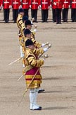 The Colonel's Review 2013: The Drum Majors during the Massed Troop - Stephen Staite, D P Thomas, Senior Drum Major M J Betts, Neill Lawman, and Tony Taylor..
Horse Guards Parade, Westminster,
London SW1,

United Kingdom,
on 08 June 2013 at 11:08, image #425