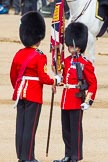 The Colonel's Review 2013: No. 1 Guard the Regimental Sergeant Major, WO1 Martin Topps, Welsh Guards saluting the Colour with his sword..
Horse Guards Parade, Westminster,
London SW1,

United Kingdom,
on 08 June 2013 at 11:19, image #504