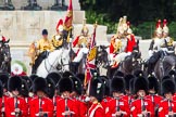 The Colonel's Review 2013: The Ensign troops the Colour along No. 3 Guard, 1st Battalion Welsh Guards..
Horse Guards Parade, Westminster,
London SW1,

United Kingdom,
on 08 June 2013 at 11:25, image #579