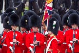 The Colonel's Review 2013: The Ensign troops the Colour along No. 2 Guard, 1st Battalion Welsh Guards..
Horse Guards Parade, Westminster,
London SW1,

United Kingdom,
on 08 June 2013 at 11:25, image #581