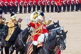 The Colonel's Review 2013: The Mounted Bands of the Household Cavalry during the Ride Past. The Director of Music of the Household Cavalry, Major Paul Wilman, The Life Guards..
Horse Guards Parade, Westminster,
London SW1,

United Kingdom,
on 08 June 2013 at 11:55, image #751