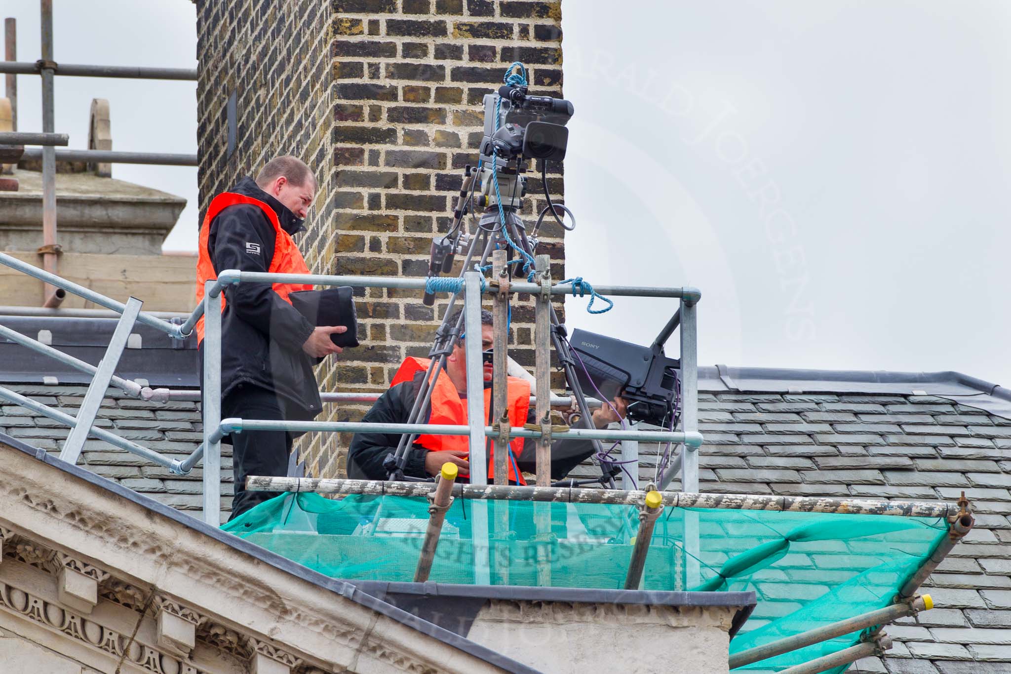 Major General's Review 2013: A BBC/SIS camera next to the chimney on the roof of the Cabinet Office..
Horse Guards Parade, Westminster,
London SW1,

United Kingdom,
on 01 June 2013 at 09:46, image #13