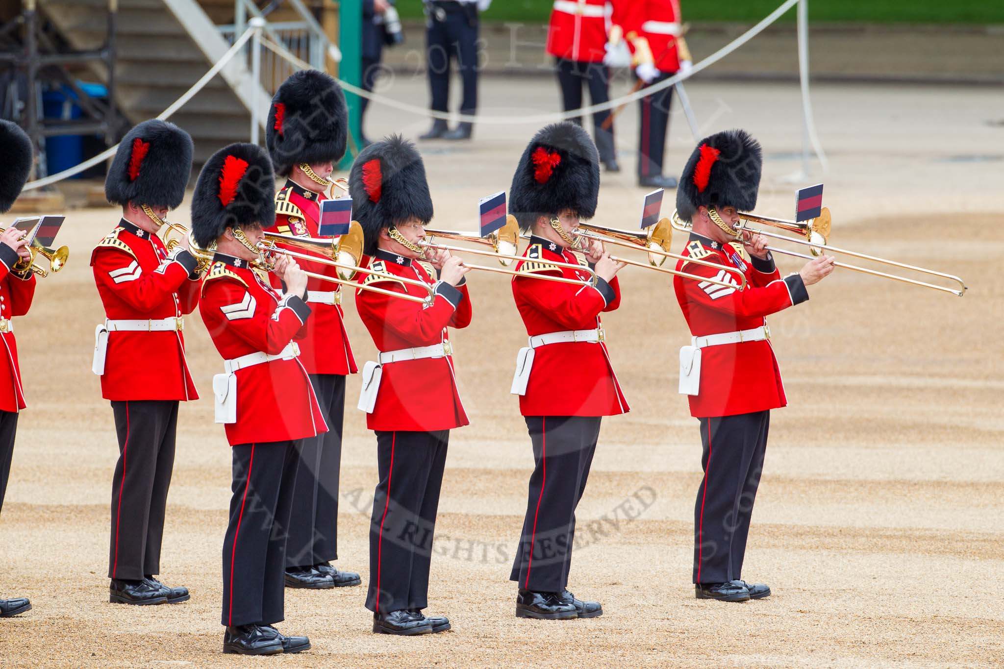 Major General's Review 2013: Musicians of the Band of the Coldstream Guards..
Horse Guards Parade, Westminster,
London SW1,

United Kingdom,
on 01 June 2013 at 10:15, image #51