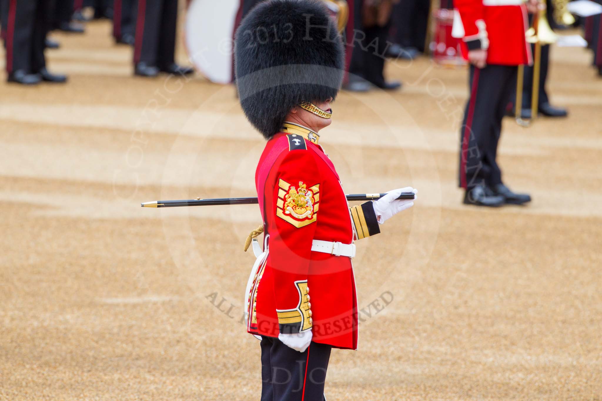 Major General's Review 2013: Garrison Sergeant Major WO1 Bill Mott, Welsh Guards..
Horse Guards Parade, Westminster,
London SW1,

United Kingdom,
on 01 June 2013 at 10:22, image #69