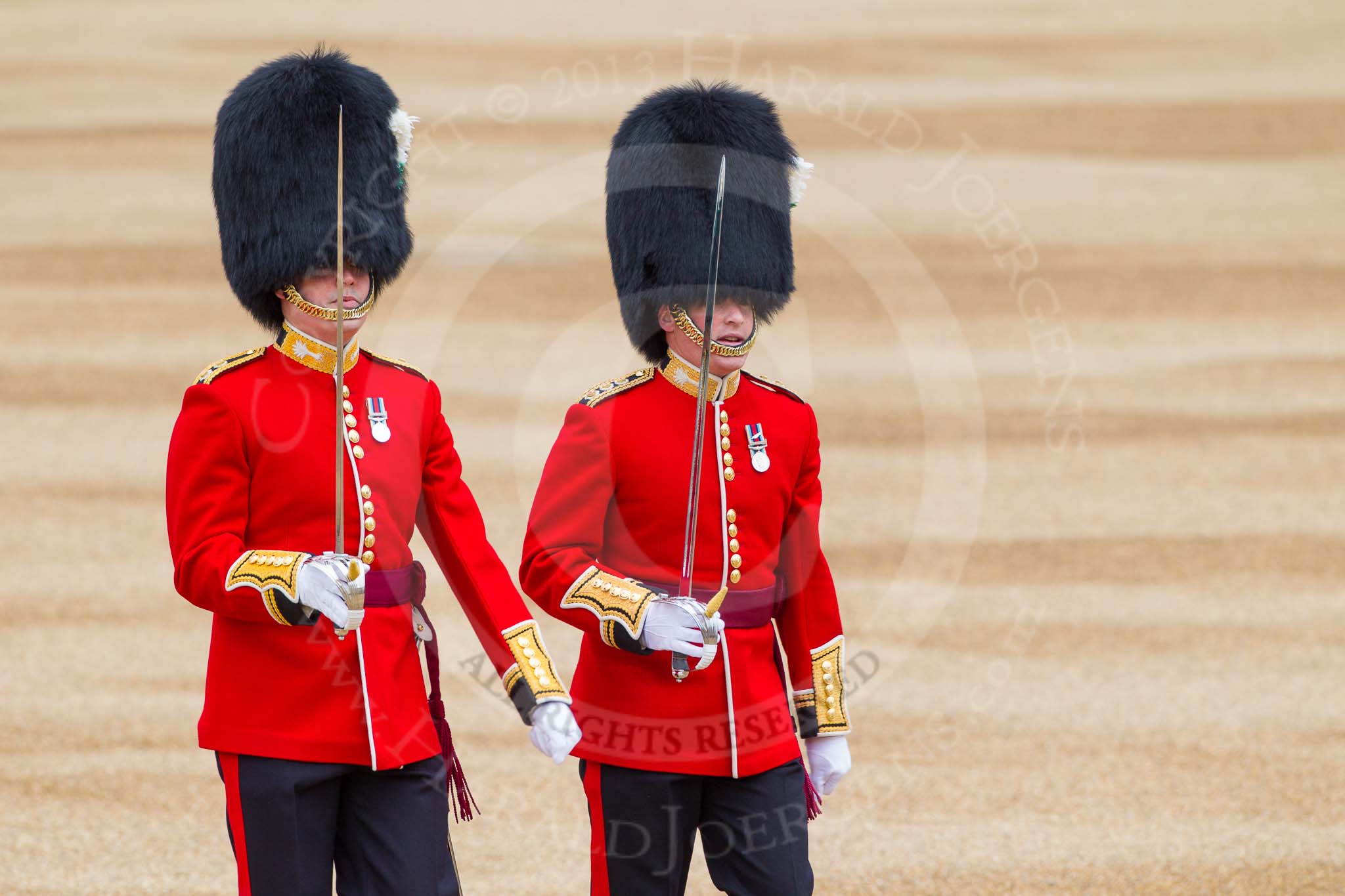 Major General's Review 2013: Captain F O Lloyd-George No.1 Guard 1 st Battalion Welsh Guards and Captain B Bardsley No.2 Guard 1st Battalion Welsh Guards..
Horse Guards Parade, Westminster,
London SW1,

United Kingdom,
on 01 June 2013 at 10:33, image #136