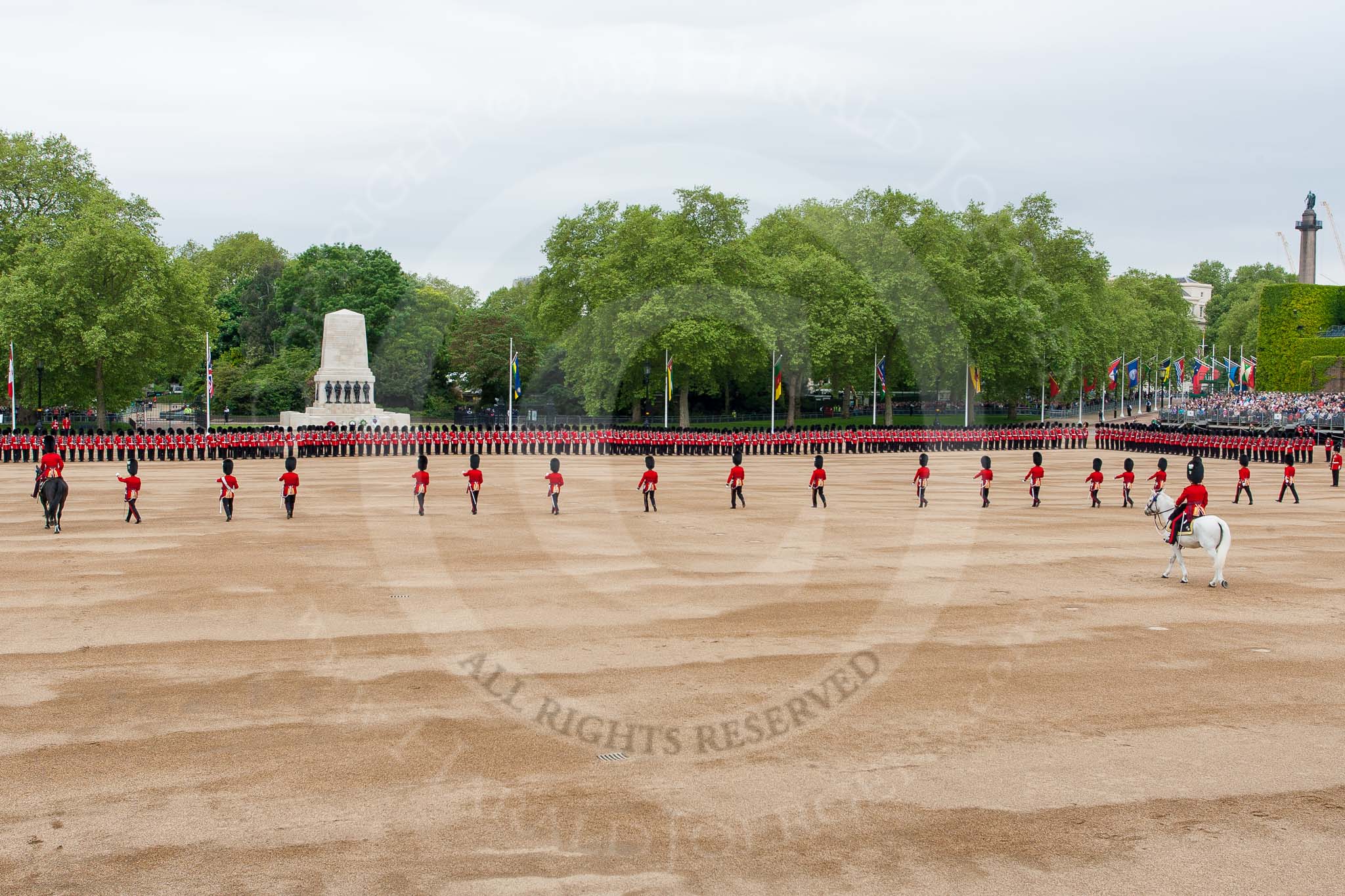 Major General's Review 2013: The officers marching back to their troops. Riding on the left is the Major of the Parade, and the Adjutant on the right. Behind them the Field Officer..
Horse Guards Parade, Westminster,
London SW1,

United Kingdom,
on 01 June 2013 at 10:41, image #170