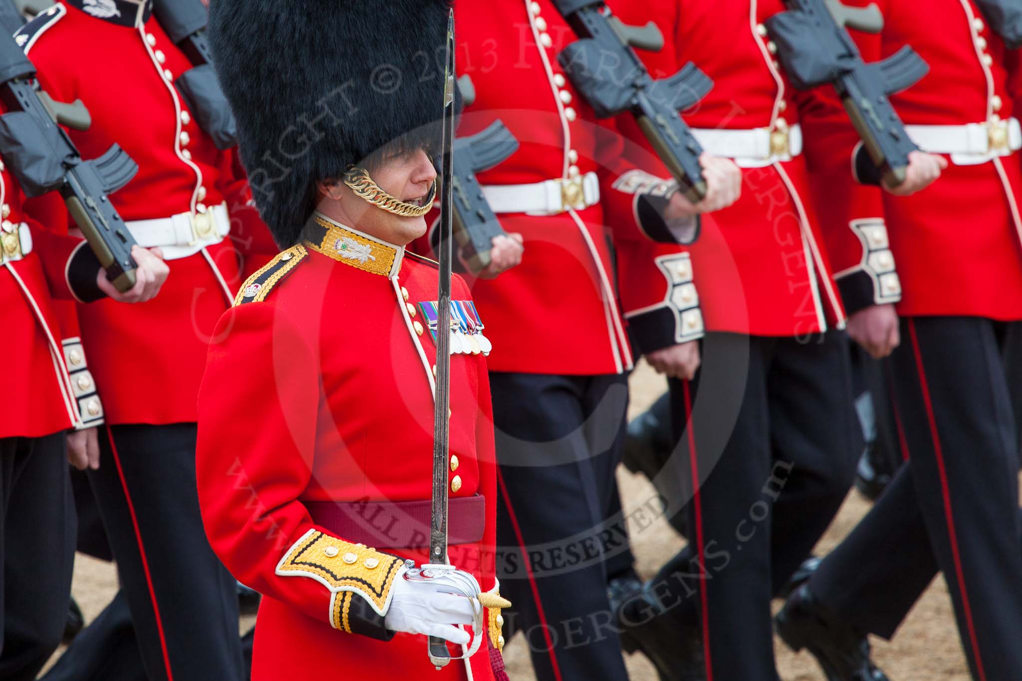 Major General's Review 2013: The March Past in Slow Time-No.5 Guard, F Comapny Scouts Guards..
Horse Guards Parade, Westminster,
London SW1,

United Kingdom,
on 01 June 2013 at 11:35, image #504