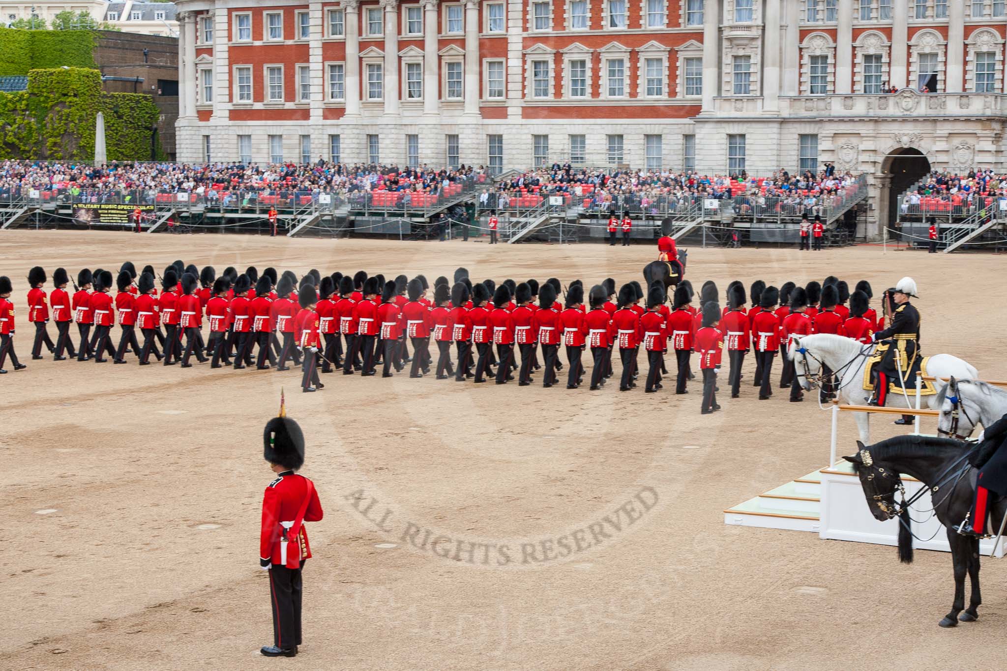 Major General's Review 2013: No.1 Guard, 1st Battalion Welsh Guards, during the March Past..
Horse Guards Parade, Westminster,
London SW1,

United Kingdom,
on 01 June 2013 at 11:35, image #497